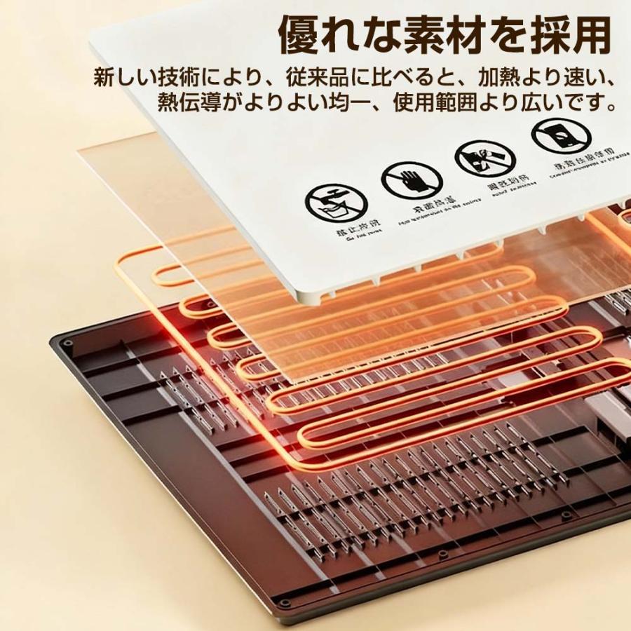 ホットプレート 折り畳み可能 食品保温プレート 260W 10秒速熱 5段階温度調節 タイマー機能  耐熱 滑り止め 家庭用 卓上 保温板 料理 収納 お手入れ簡単 ギフト |  | 04