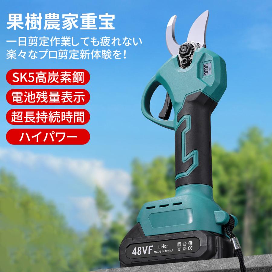 2025 剪定ばさみ 充電式 高枝切り マキタ バッテリー互換 200cm延長ポール 電動剪定ハサミ ブラシレスモーター 枝切り 軽量 電池残量表示 果樹用 家庭用 女性用 |  | 01