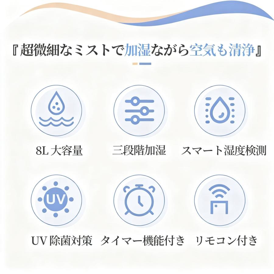 【10％off】加湿器 8L uv除菌 加湿機 40畳 タワー型 超音波式 上から給水 大容量 3段階モード 静音 リモコン付 アロマ対応 連続加湿 乾燥対策 湿度設定 時間設定 |  | 02