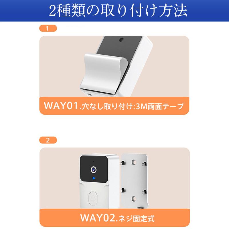 インターホン 録画機能 カメラ付き 工事不要 暗視  ワイヤレス テレビドアホン ドアベル ドアホン チャイム インターフォン 玄関 防犯カメラ 屋外 家庭用 |  | 13