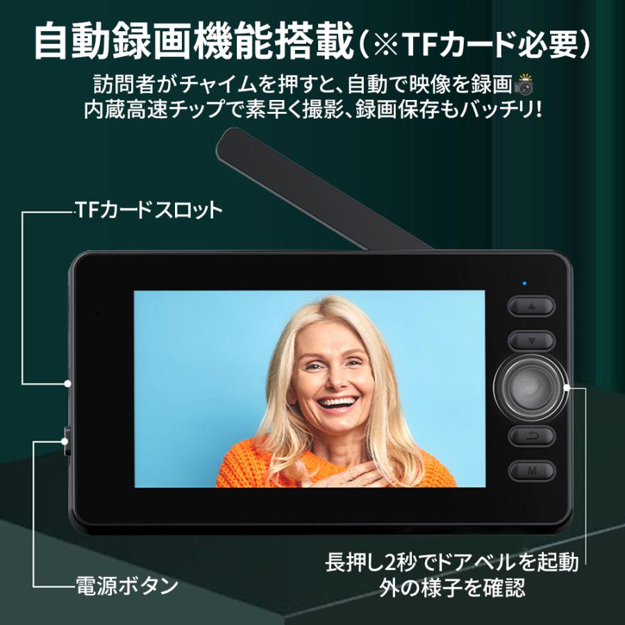 インターホン 防水 ワイヤレス 工事不要 ドアホン テレビドアホン