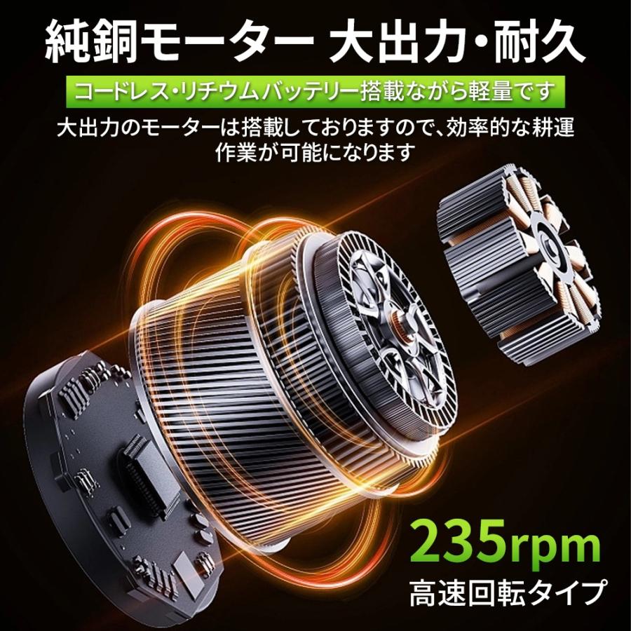 2025新登場 耕運機 家庭用 充電式耕うん機 小型 軽量 ミニ耕運機 コードレス マキタ互換 家庭菜園 軽量 4枚刃 庭いじり 畑耕し 組み立て簡単 水田畑 農業 土耕 |  | 08