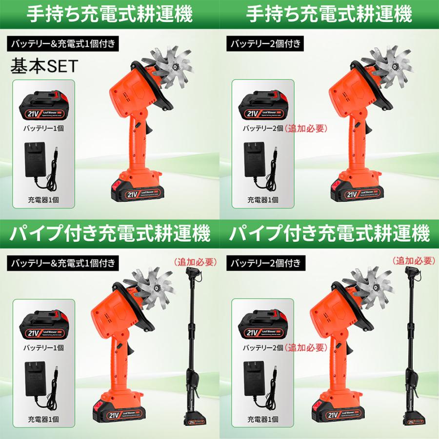 2025新登場 耕運機 家庭用 充電式耕うん機 小型 軽量 ミニ耕運機 コードレス マキタ互換 家庭菜園 軽量 4枚刃 庭いじり 畑耕し 組み立て簡単 水田畑 農業 土耕 |  | 13