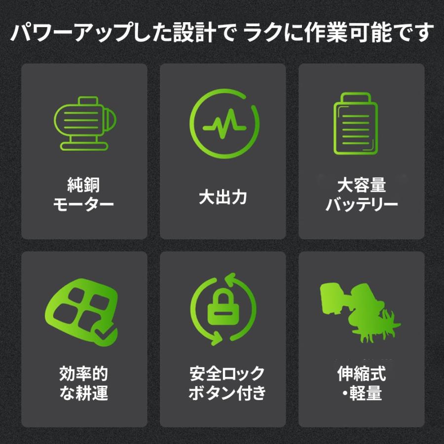 2025新登場 耕運機 家庭用 充電式耕うん機 小型 軽量 ミニ耕運機 コードレス マキタ互換 家庭菜園 軽量 4枚刃 庭いじり 畑耕し 組み立て簡単 水田畑 農業 土耕 |  | 02