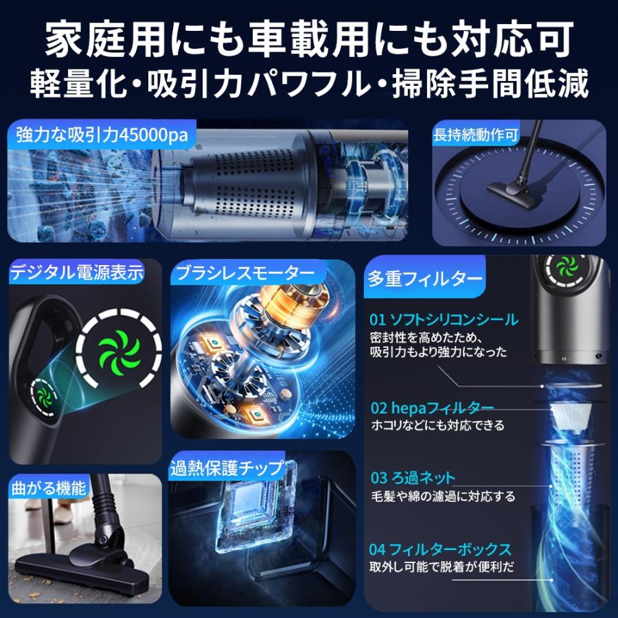 コードレス掃除機　45000pa 超強力吸引　 ハンディークリーナー　掃除機 楽天市場】掃除機 【クーポンで12,380円！楽天1位】 掃除機