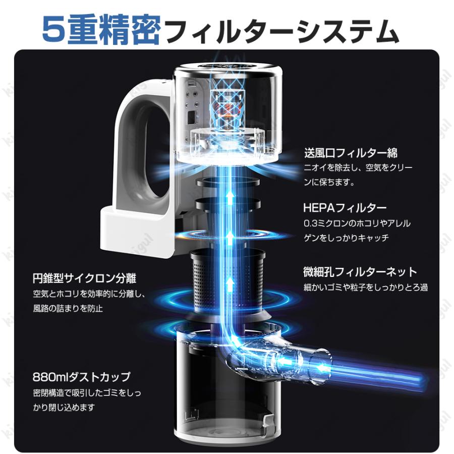 掃除機 コードレス ハンディ 49800pa吸引力 自走式 強力吸引 充電式 吸引水拭去一体 5WAY スティック 軽量ハンディ掃除機 USB-TypeC充電式 省エネ 車両用 爆買 |  | 09