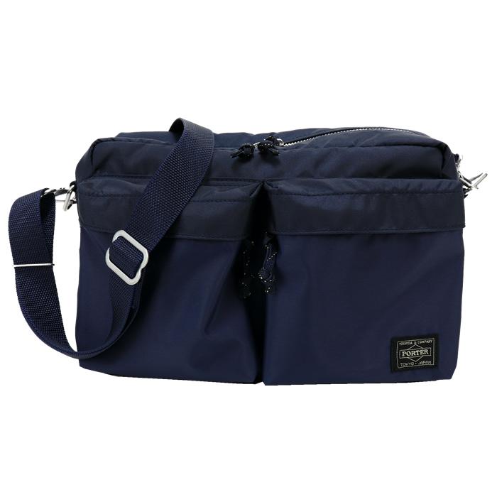極美品✨ ポーターフォース ショルダーバッグ ブラック×ネイビー PORTER ポーター フォース ショルダーバッグ(S) 855-05457 吉田