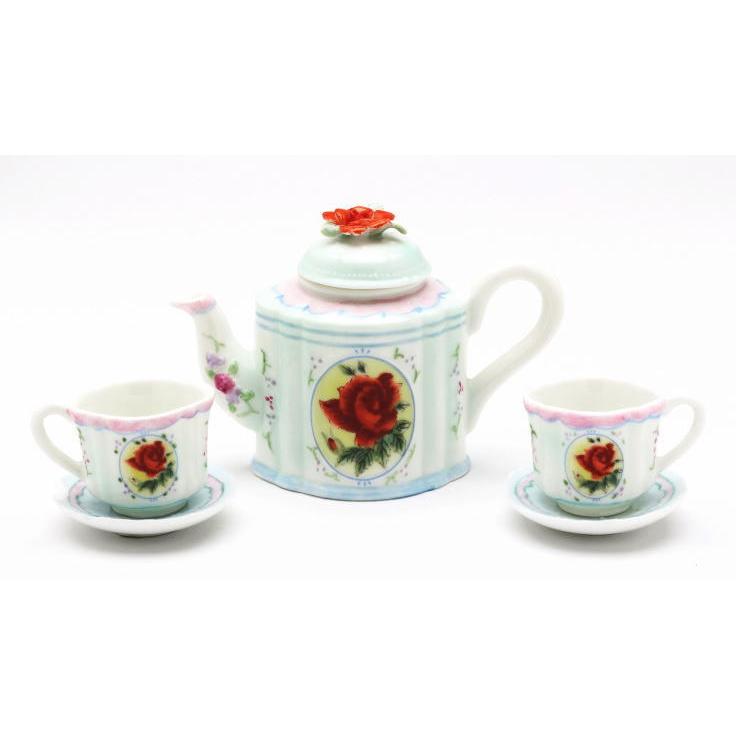 レトロ薔薇ミニティーセット♪全3種類♪ ティーポット＆カップアンド