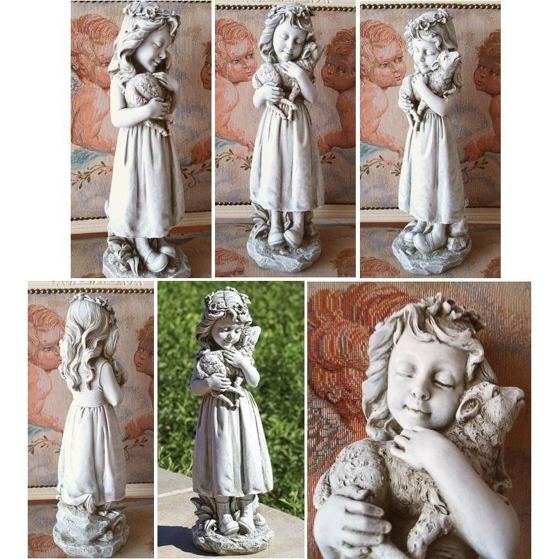 ガーデン置物 / 子羊を胸に抱く女の子 : グロリアスエンジェル代官山