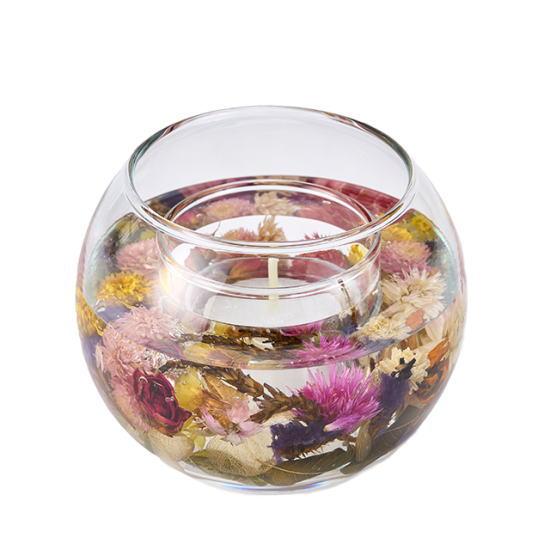 キャンドルホルダー ボタニカル・ジェル 2重式 ドライフラワー入り