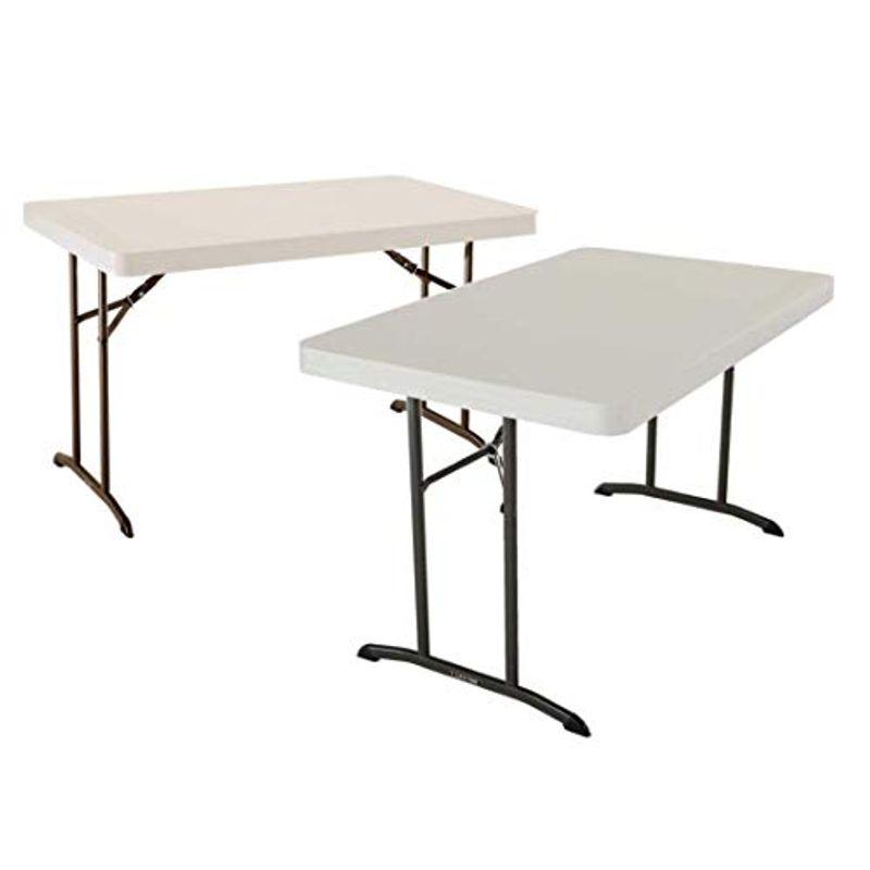 ライフタイム 4F折り畳みテーブル高さ調整可能3段階 61cm-86cm