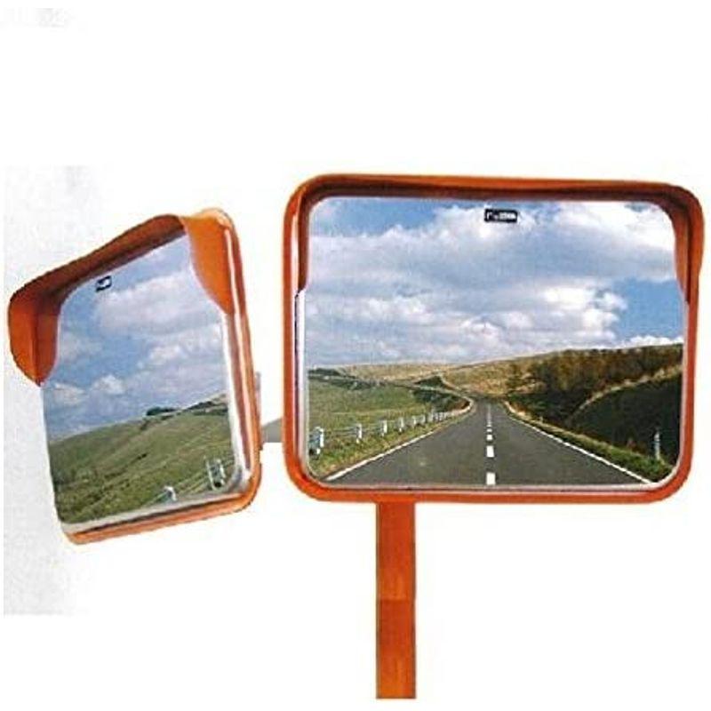 道路安全用具　ステンレスカーブミラー　角型２面鏡　195x295mm　道路反射鏡