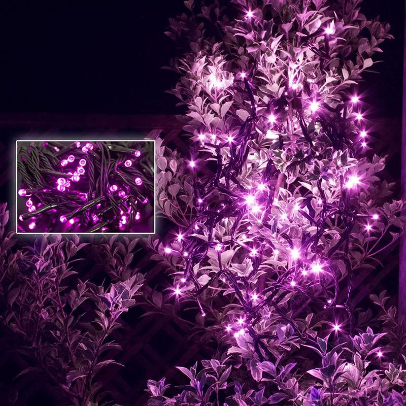 イルミネーション　QUALISS　クリスマス　LED　7種類　点滅　ライト　ストレート　90m　ピンク　防滴　Aコントロー　桃　900球