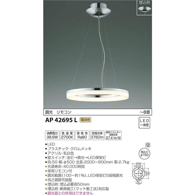 照明器具　コイズミ照明　シャンデリア　ModelishRing　~8畳　電球色　AP42695L