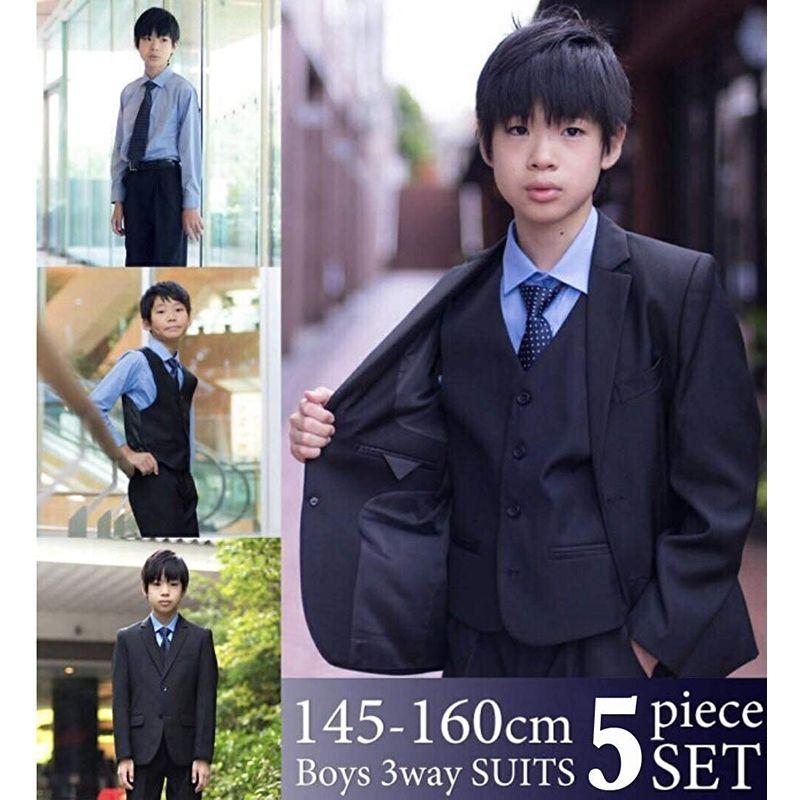 ボーナ ヴィータ 男の子 スーツ 5点セット ブラック 卒業式 入学式
