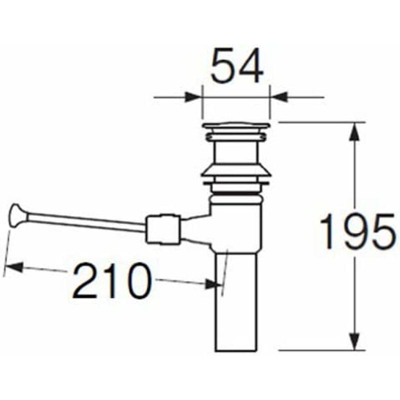 排水部品　SANEI　ポップアップ排水栓上部　パイプ径32mm　H700-1X210-32