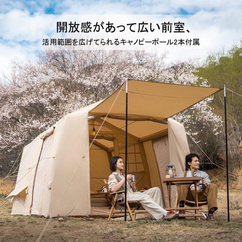 【正規品】 エアーテント Naturehike公式ショップ ロッジテント A型フレーム 綿布 ポリコットンTC 通気 設営簡単 4~5人用 ２重層 ４シ 【QGW2557117941】(90193円)