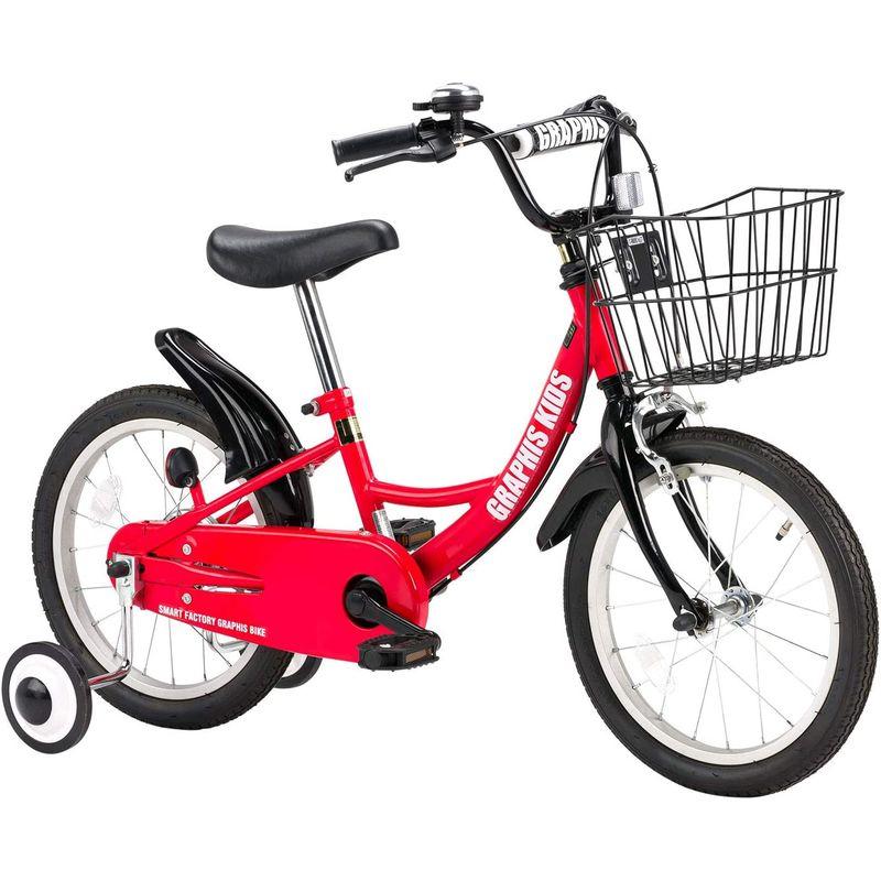GRAPHIS(グラフィス) 補助輪付き子供用自転車 GR-16 16インチ /レッドブラック 16インチ グラフィス 補助輪付き子供用自転車 GR /レッドブラック mm 14インチ 18インチ