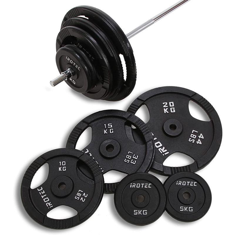 IROTEC (アイロテック) アイアン バーベル 120KGセット/ベンチプレス 筋トレ トレーニング器具 筋力トレーニング (バーベルシ IROTEC (アイロテック) アイアン バーベル 120KGセット/ベンチプレス 筋トレ トレーニング器具 筋力トレーニング (バーベルシ