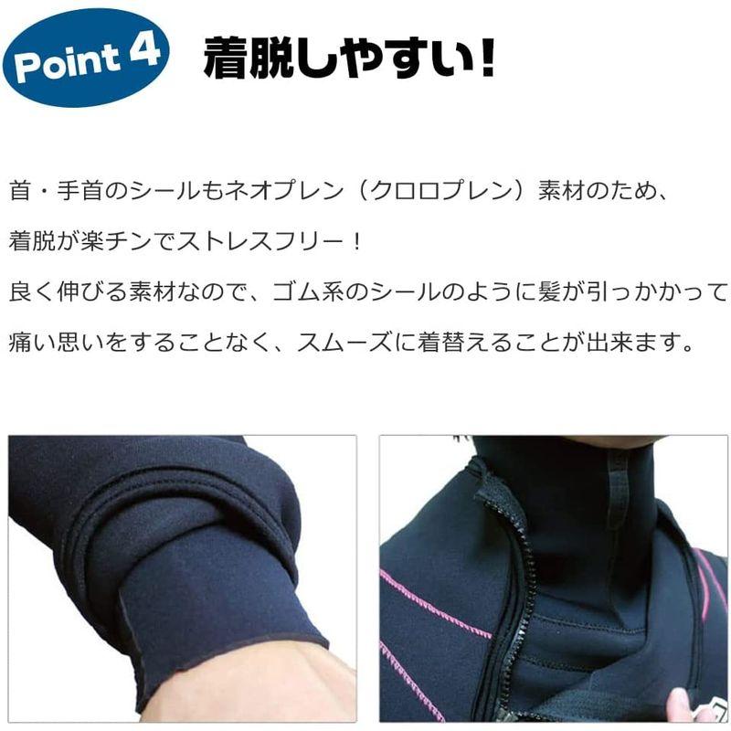 ウエット ドライスーツ ソックスタイプ スモールジッパー付き J-FISH ブラック×レッド M JWD-40212 ジェットスキー ウェイ ダイビング、スノーケリング