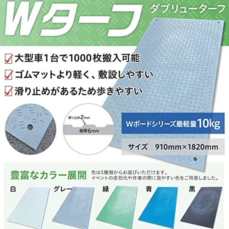 床材　樹脂製敷板・グリーン・910×1,820mm×厚み86　2mm片面滑り止め・裏面フラットタイプ　Wターフ