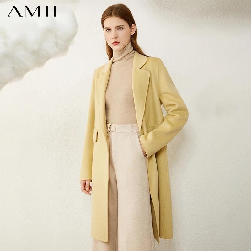 限定価格セール 海外輸入アパレル Amiiミニマリズムウィンターコート女性ファッション両面ウールコート100 ウールソリッドラペルジャケット女性用ウィンターコート12 Aus 1044 1325 Glossyオンラインストア 通販 Yahoo ショッピング 超人気の Www Doctor Plan Com