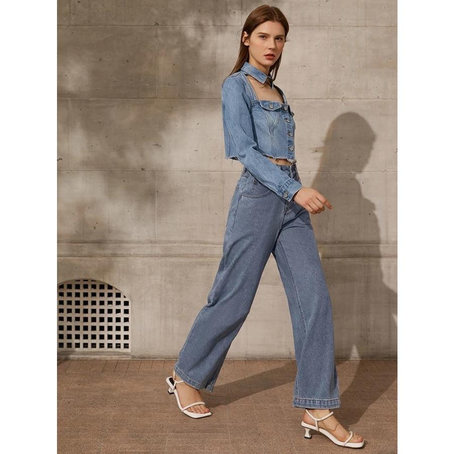 クリアランス販売品 海外輸入アパレル Amiiミニマリズム春夏ファッションレディース デニムジャケットcausalsquarecollarフルスリーブショートレディースシャ Aus 1044 758 Glossyオンラインストア 海外 安い通販 Mw2p8mygak Bizmw Com