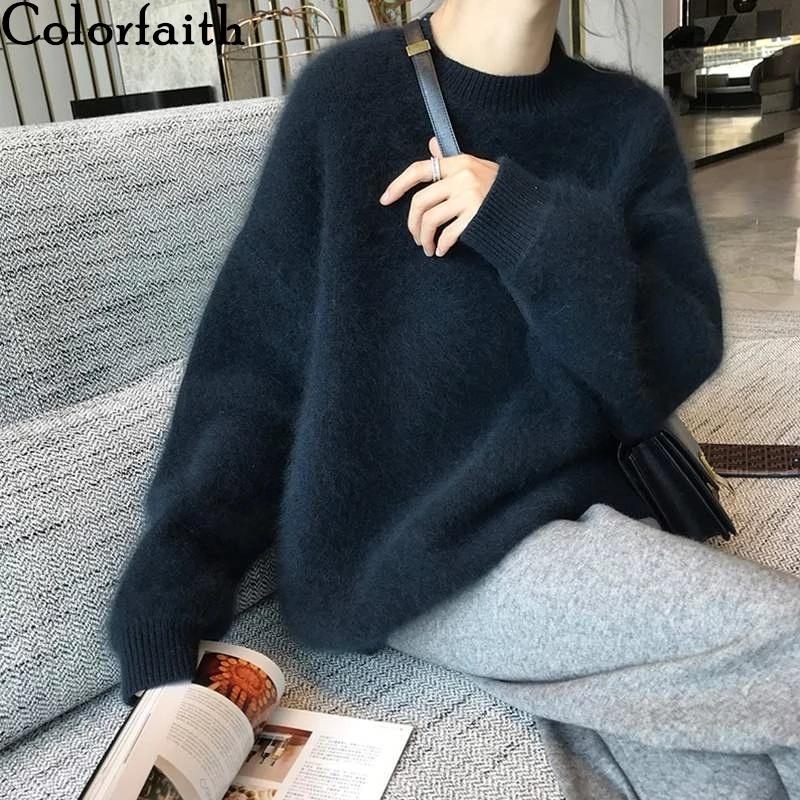 【お試し価格！】 Winter Autumn 2020 New Colorfaith 海外輸入アパレル Women Min Fake Pullovers Sweater その他トップス
