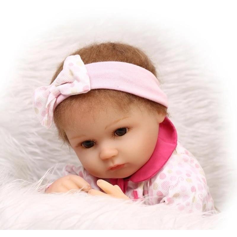 セール価格で購入 リボーンドール NPK 40cm キッズ brinquedos リアルな新生児 女の子 かわいい髪 パーソナリティ スカート シリコン リボーン ベビ