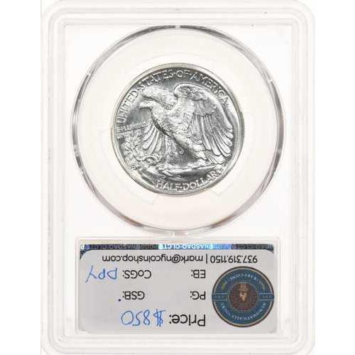 1942年 50セント PCGS PR66+ CAC プルーフ ウォーキングリバティハーフ