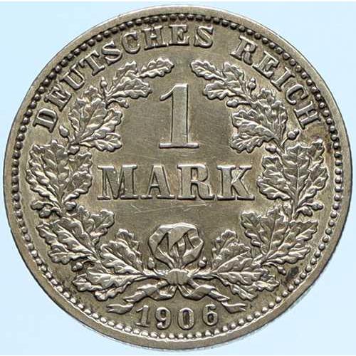 1906年 D ドイツ ヴィルヘルム2世 鷲 アンティーク ドイツ帝国 銀貨 1