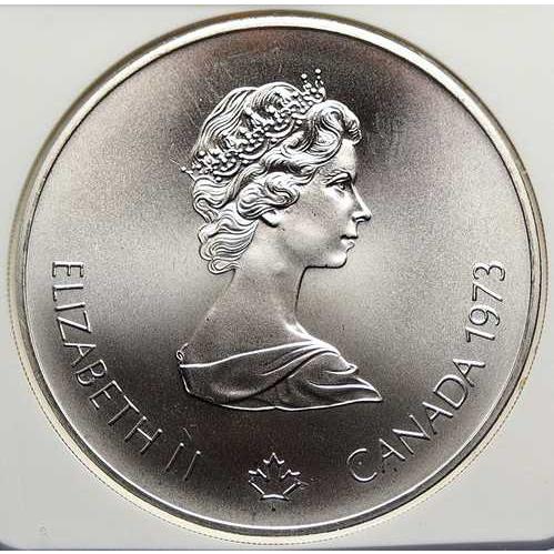 1973年 カナダ 銀貨 モントリオール オリンピック PCGS MS65 1973年 カナダ エリザベス2世女王 モントリオールオリンピック記念