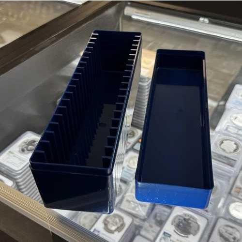 20枚のコインを収納できる青いコインスラブ収納ボックス（PCGS、NGC