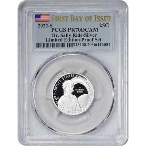 2022-S サリー・ライド博士 女性 ワシントン シルバー クォーター 限定版 PR70DCAM FDOI PCGS