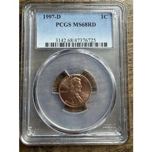 1997年 D - 1セント リンカーン記念切手 PCGS MS 68 RD : Glossy