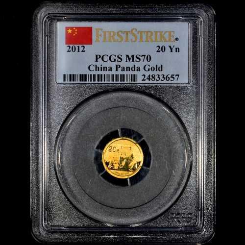 2012年 1/20オンス ゴールドパンダ PCGS MS-70 中国 金貨 999純金 信頼