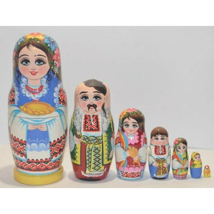 マトリョーシカ HANDPAINTED Nesting dolls Ukrainian family Matryoshka 7 inches tall