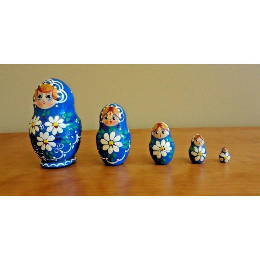 Nesting Dolls Russian Matryoshka Babushka Stacking Wooden Toys New set 5 pcs 4in 