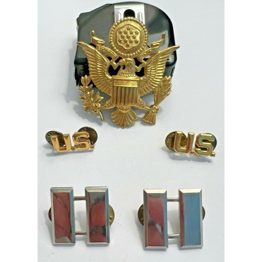 ピンバッジ Vintage U.S. Army Pin Lot of 5 Pins Eagle Crest. Military Hat and Lap