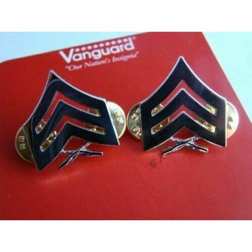 ピンバッジ Pair Of US Usmc Marine Corps Sergeant Insignia Rank Badge Pin Silver