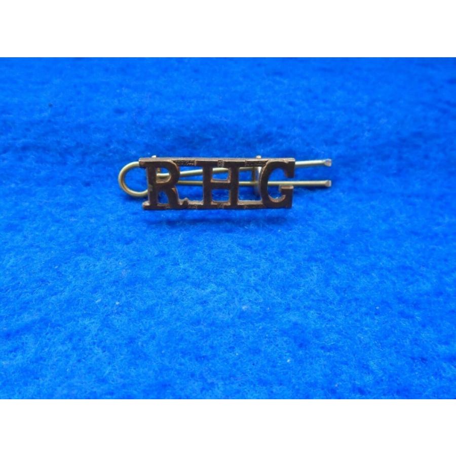 ピンバッジ WWI ROYAL HORSE GUARDS, RHG, OFFICERS BRASS SHOULDER TITLE + PIN