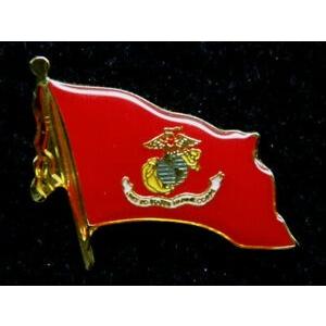 ピンバッジ US MARINES BATTLE COLORS USMC FLAG HAT PIN UP OLD GLORY USS FMF MAR D