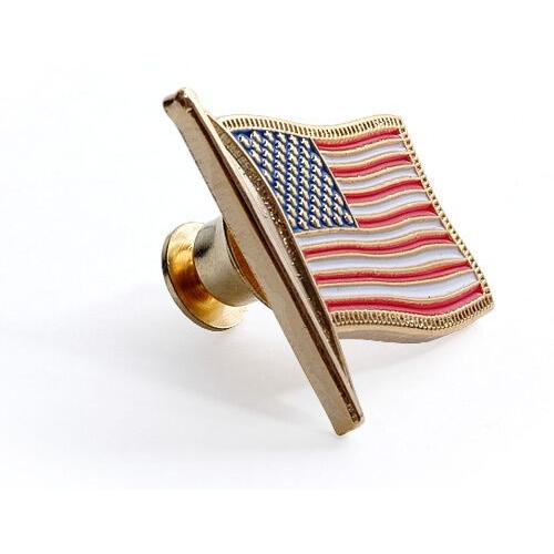 ピンバッジ American Flag Lapel Pin US USA Patriotic United States 3/4 inch Brass