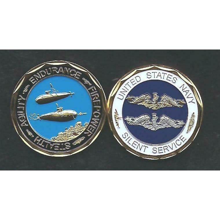 ピンバッジ SILENT SERVICE CHALLANGE COIN SUBMARINE BASE USN PIN UP