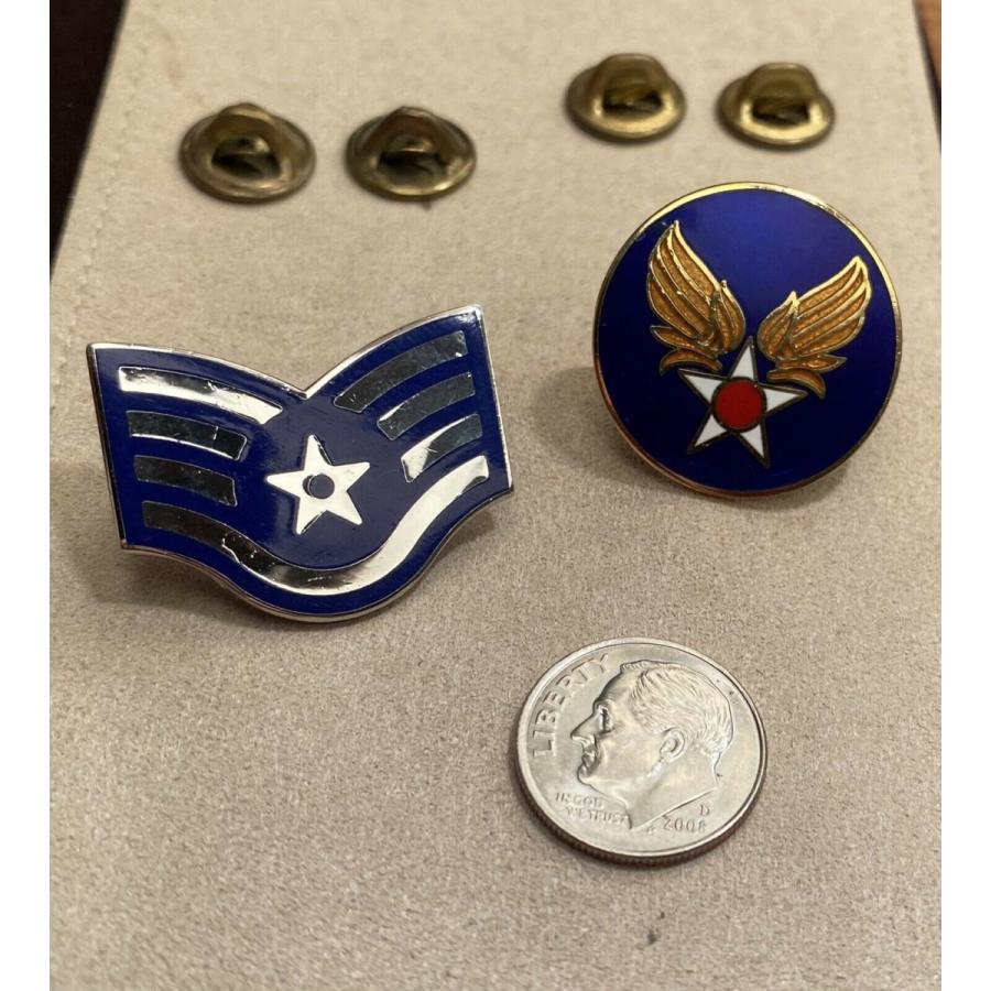 ピンバッジ US Army Air Corps Corp Aviation Pin & Air Force Enlisted Metal Rank -