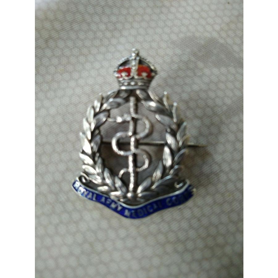 ピンバッジ Royal Army Medical Corps Silver & Enamel Pin Sweetheart brooch Ex Con