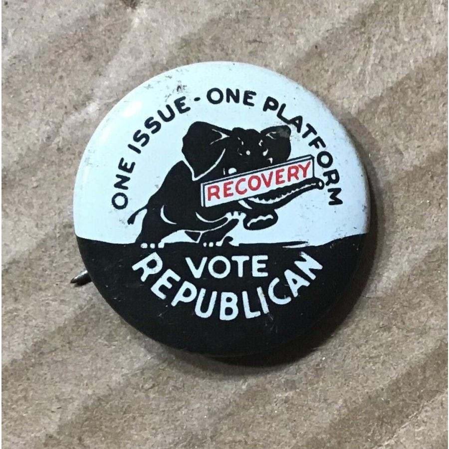ピンバッジ Vote Republican One Issue Recovery Political Campaign Button Reproduc