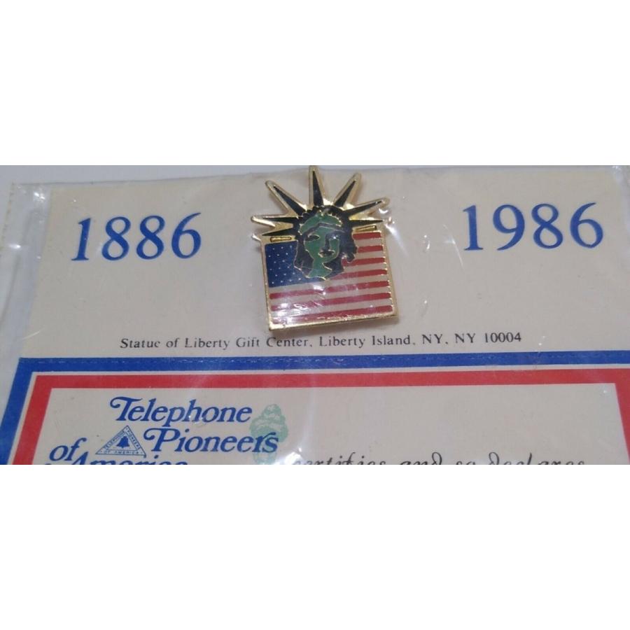 ピンバッジ RARE 1986 TELEPHONE PIONEERS AMERICA 100TH ANNIVERSARY STATUE OF LIBE｜glossy-store｜02