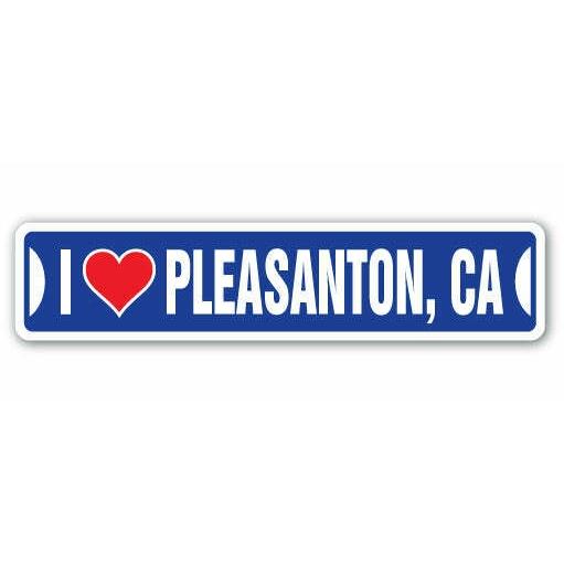海外輸入　道路標識海外輸入　道路標識 I LOVE PLEASANTON, CALIFORNIA Aluminum Street Sign ca city state