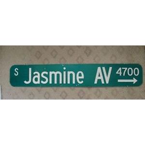 海外輸入　道路標識海外輸入　道路標識 40 - JASMINE AVE Real R0ad Street Sign, Measures 36&qu0t; X 6&qu0t; D0uble